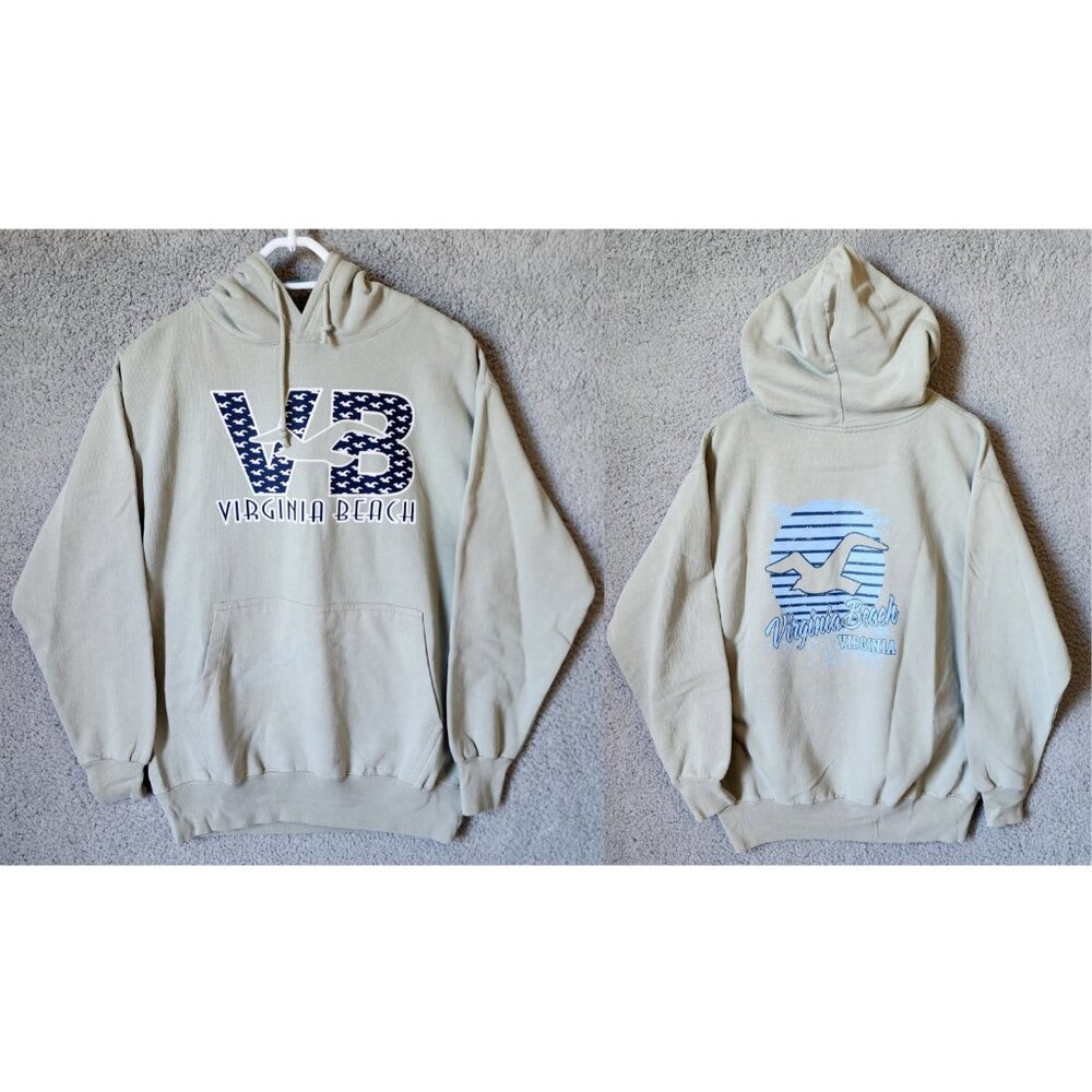 NEW Popular Sports Virginia Beach, VA Gray Graphic Hoodie Sweatshirt Size M
